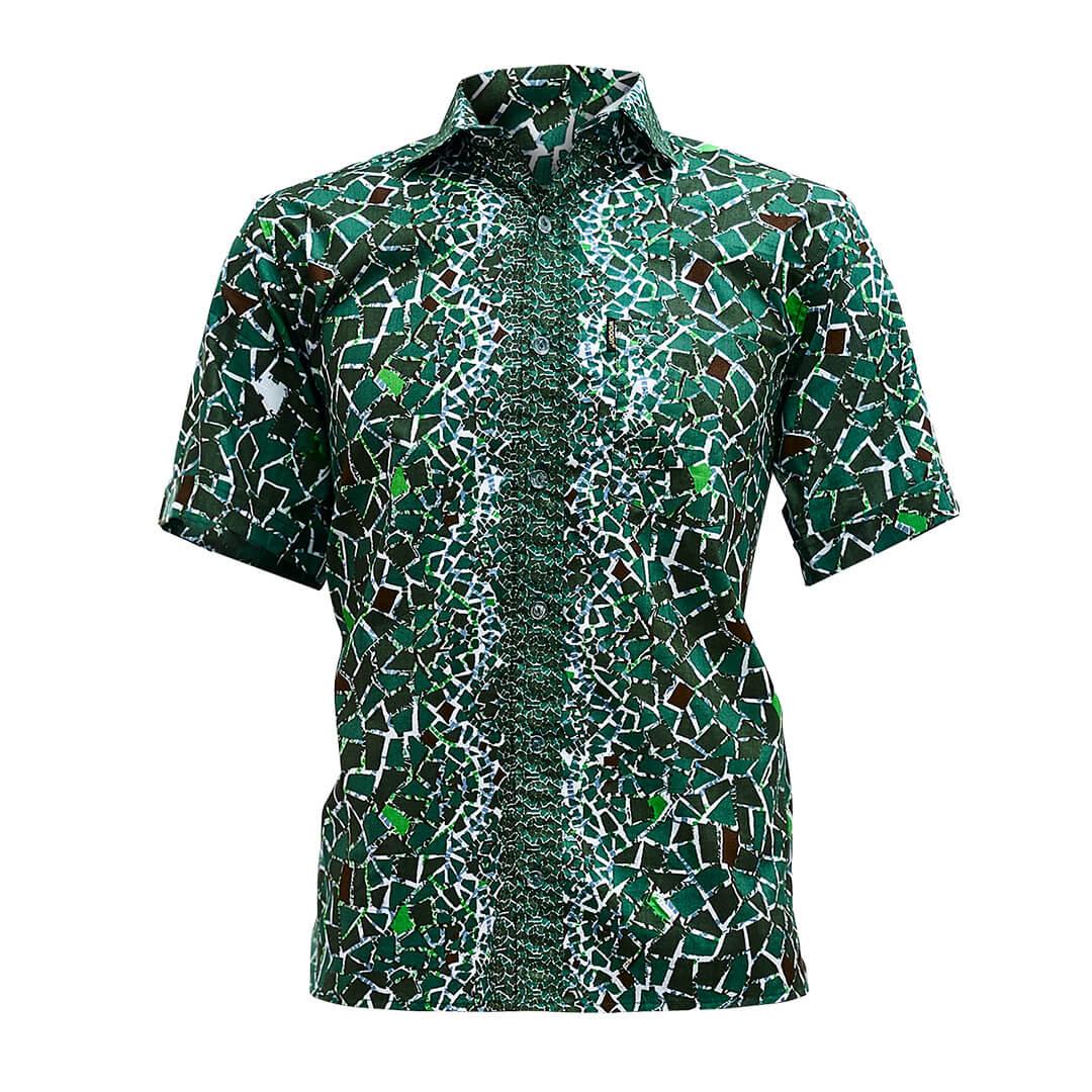 Short Sleeve Africa Print Shirt